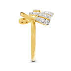 Lab Grown Diamond Ring 0.4 Carat IGI Certified Round Shape 925 Sterling Silver Gold Plated Evil Eye Ring