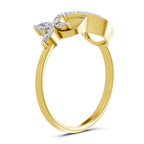 Lab Grown Diamond 0.37CT 925 Sterling Silver Gold Plated Marques Shape Ring