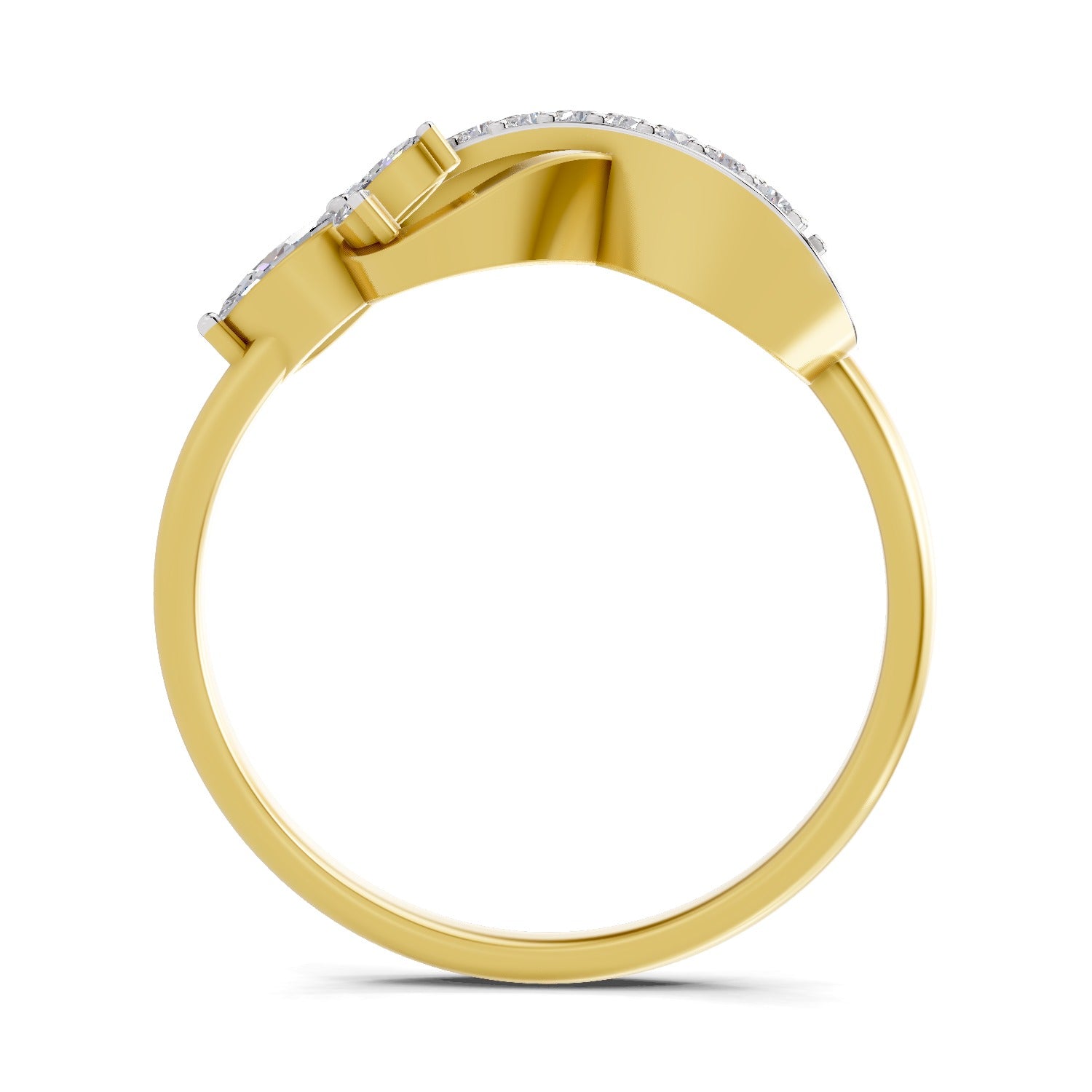 Lab Grown Diamond 0.37CT 925 Sterling Silver Gold Plated Marques Shape Ring