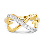Lab Grown Diamond Ring 0.17 Carat IGI Certified Round Shape 925 Sterling Silver Gold Plated Infinity Ring