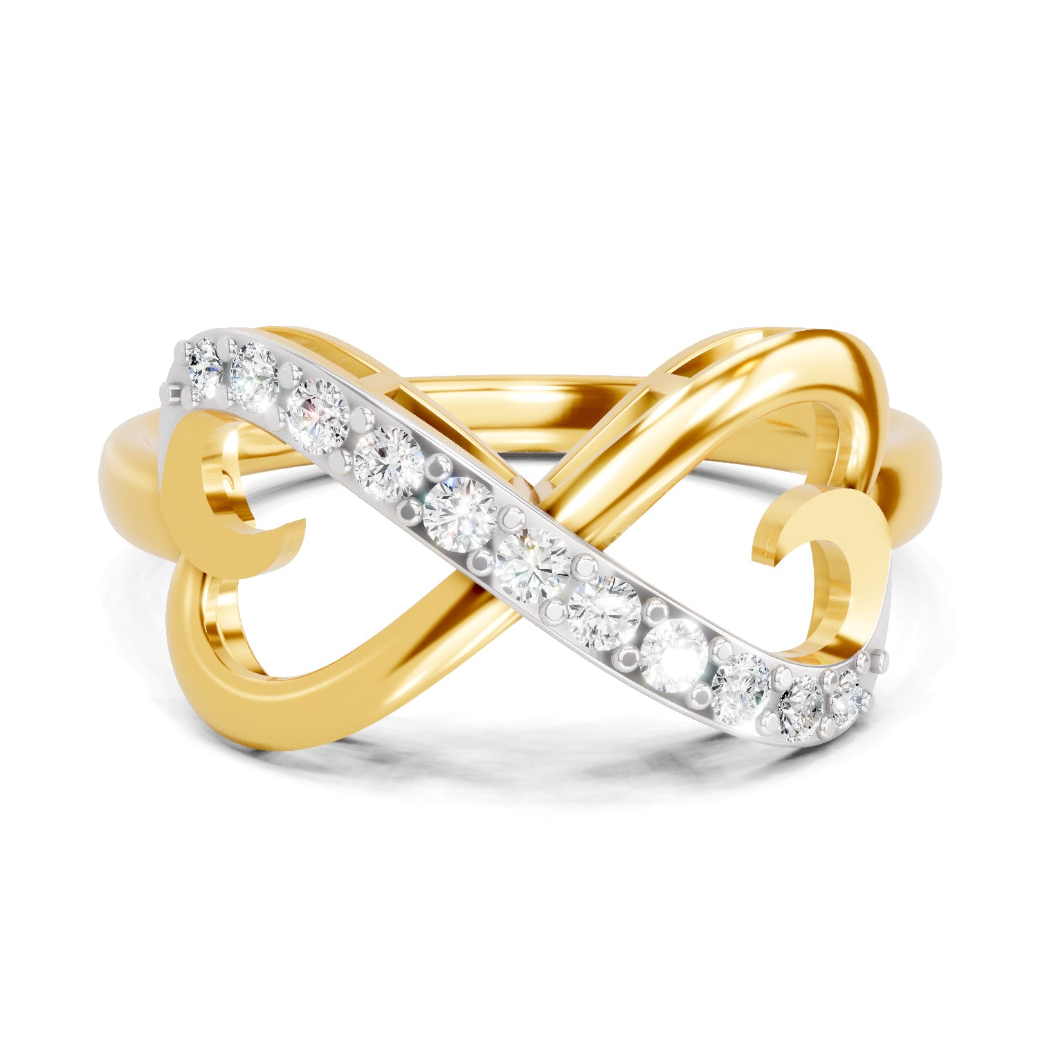 Lab Grown Diamond Ring 0.17 Carat IGI Certified Round Shape 925 Sterling Silver Gold Plated Infinity Ring
