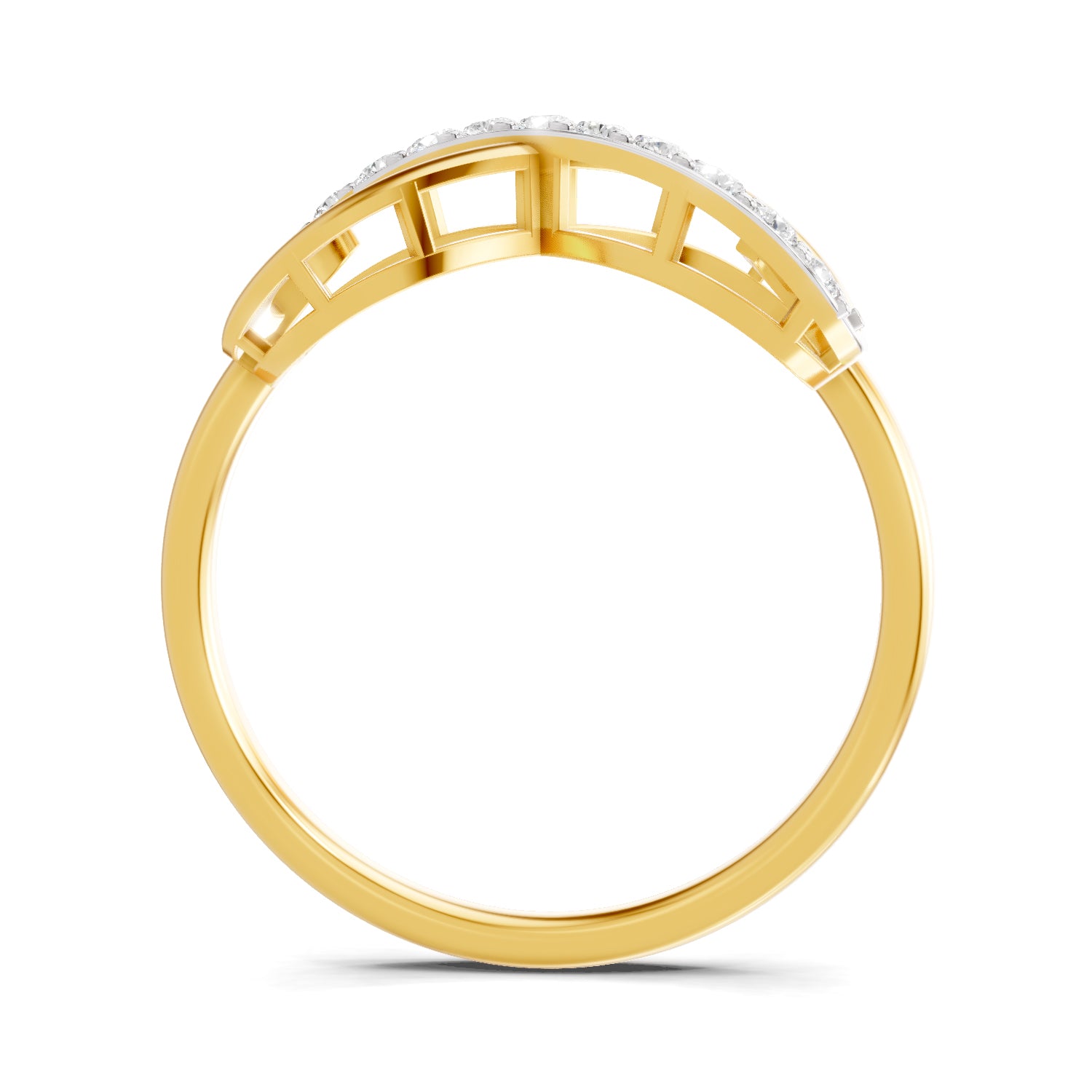Lab Grown Diamond Ring 0.17 Carat IGI Certified Round Shape 925 Sterling Silver Gold Plated Infinity Ring