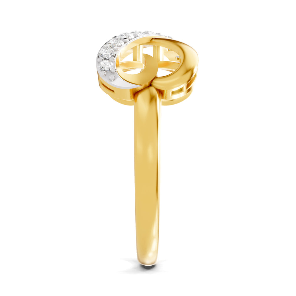 Lab Grown Diamond Ring 0.17 Carat IGI Certified Round Shape 925 Sterling Silver Gold Plated Infinity Ring