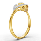Lab Grown Diamond Ring 0.24 Carat IGI Certified Round Shape 925 Sterling Silver Gold Plated Evil Eye Ring