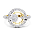 Lab Grown Diamond Ring 0.71 Carat IGI Certified Round Shape 925 Sterling Silver Gold Plated Dream Catcher Ring