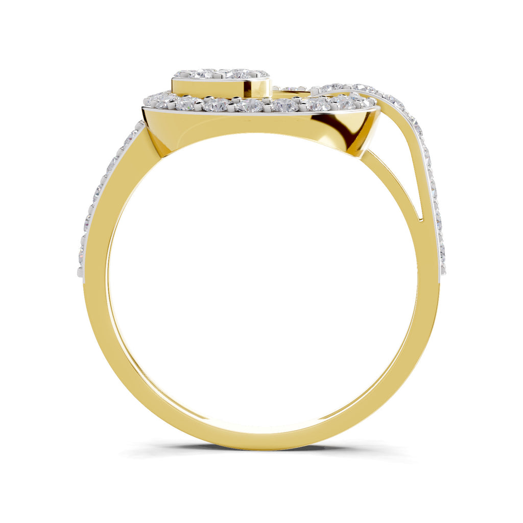 Lab Grown Diamond Ring 0.71 Carat IGI Certified Round Shape 925 Sterling Silver Gold Plated Dream Catcher Ring