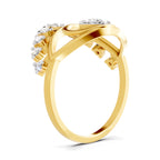 Lab Grown Diamond Ring 0.37 Carat IGI Certified Round Shape 925 Sterling Silver Gold Plated Evil Eye Ring