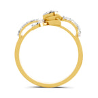 Lab Grown Diamond Ring 0.18 Carat IGI Certified Round Shape 925 Sterling Silver Yellow Gold Plated Lotus Ring