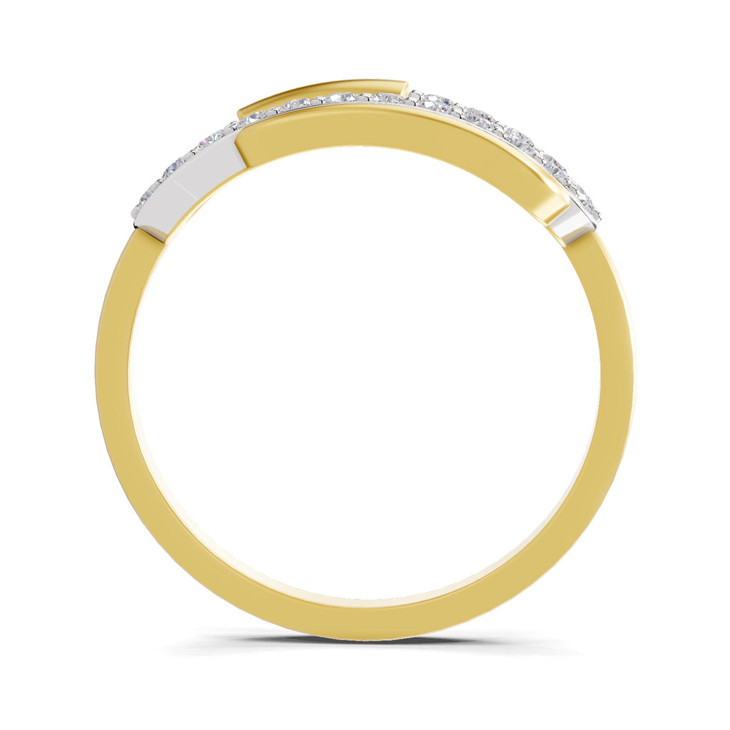 Lab Grown Diamond Ring 0.28 Carat IGI Certified Round Shape 925 Sterling Silver Gold Plated Fashion Ring