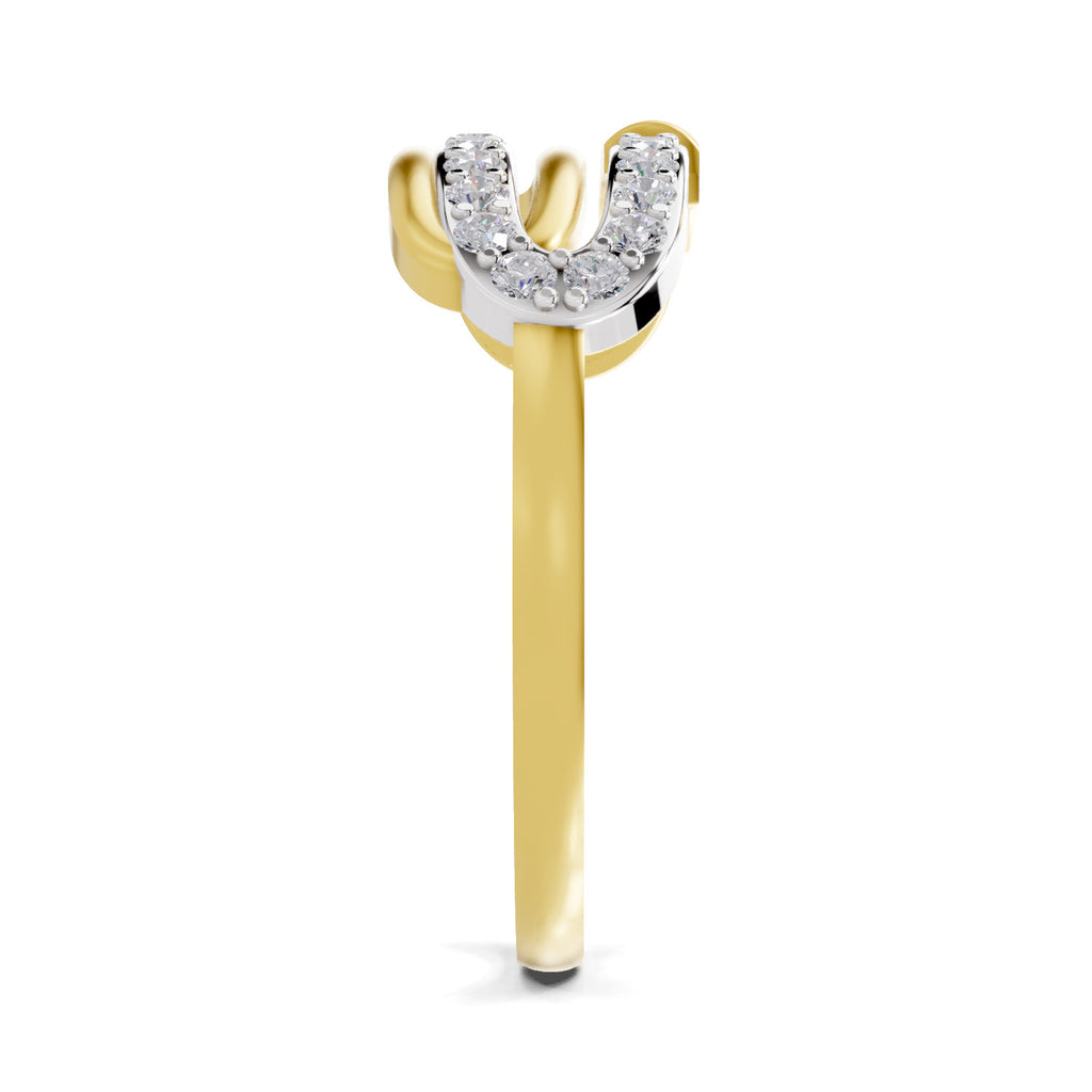 Lab Grown Diamond Ring 0.28 Carat IGI Certified Round Shape 925 Sterling Silver Gold Plated Fashion Ring