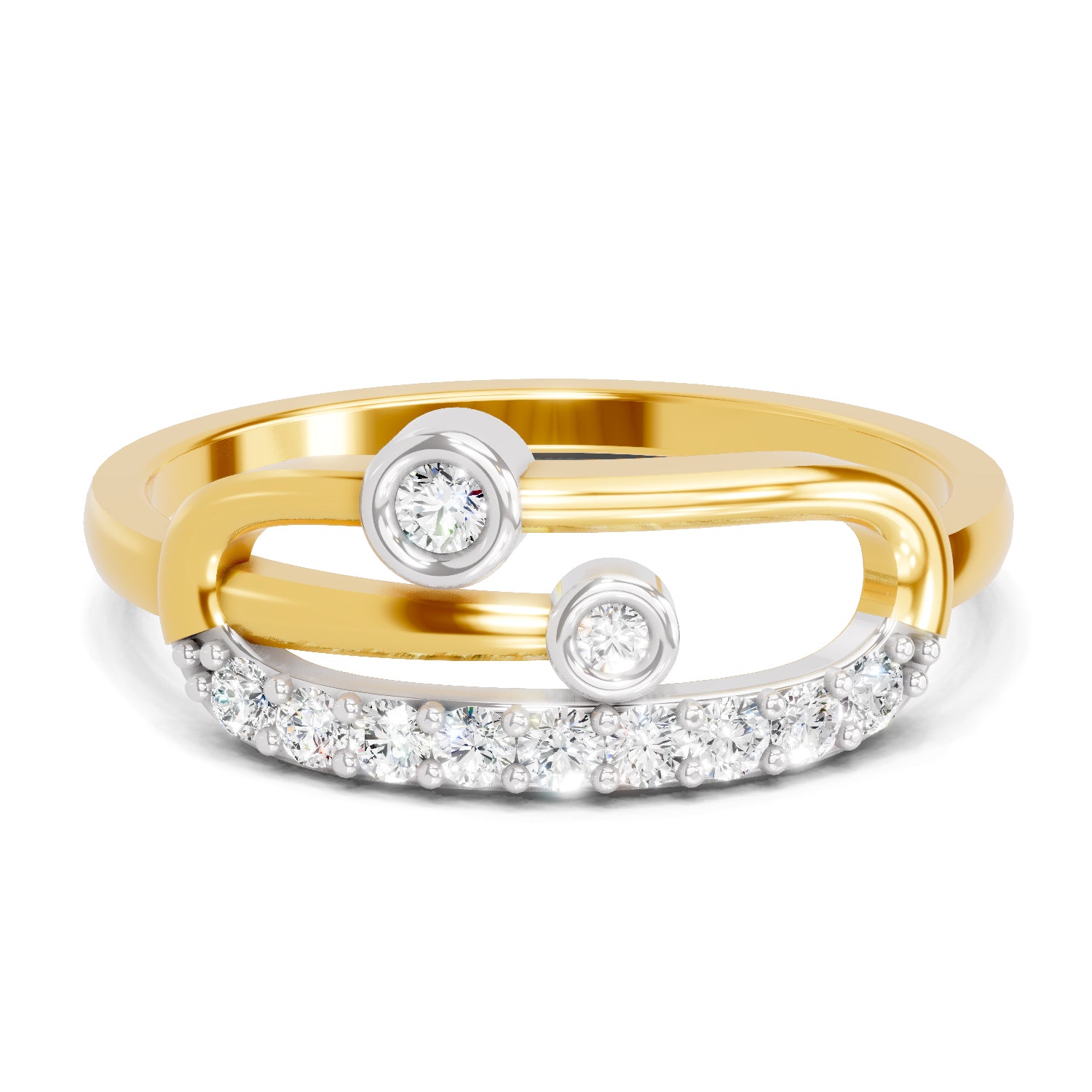 Lab Grown Diamond Ring 0.18 Carat IGI Certified Round Shape 925 Sterling Silver Gold Plated Fashion Ring