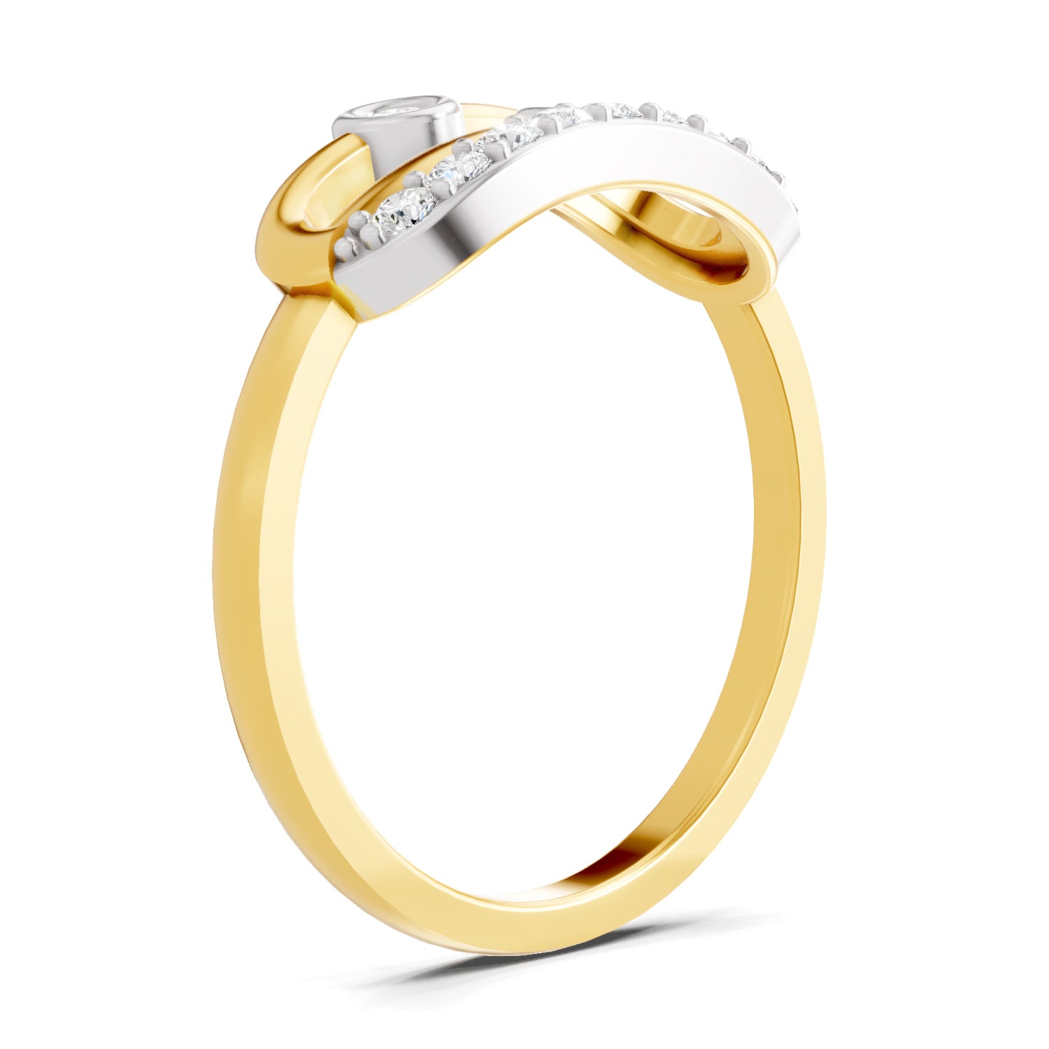 Lab Grown Diamond Ring 0.18 Carat IGI Certified Round Shape 925 Sterling Silver Gold Plated Fashion Ring