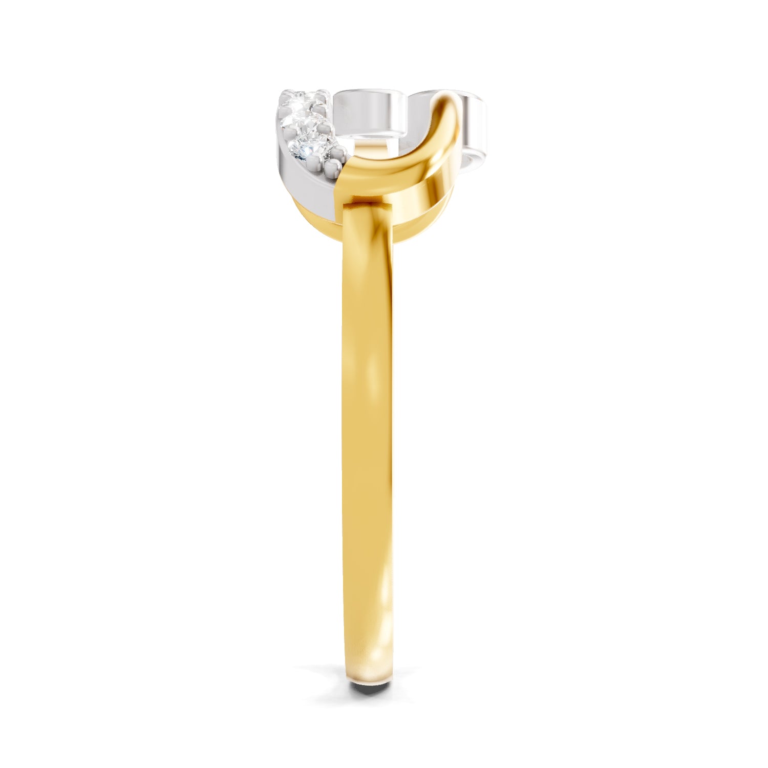 Lab Grown Diamond Ring 0.18 Carat IGI Certified Round Shape 925 Sterling Silver Gold Plated Fashion Ring