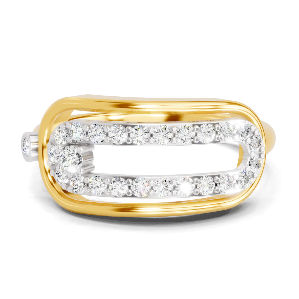 Lab Grown Diamond Ring 0.4 Carat IGI Certified Round Shape 925 Sterling Silver Gold Plated Fashion Ring
