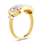 Lab Grown Diamond Ring 0.4 Carat IGI Certified Round Shape 925 Sterling Silver Gold Plated Fashion Ring