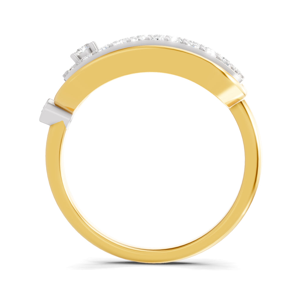 Lab Grown Diamond Ring 0.4 Carat IGI Certified Round Shape 925 Sterling Silver Gold Plated Fashion Ring