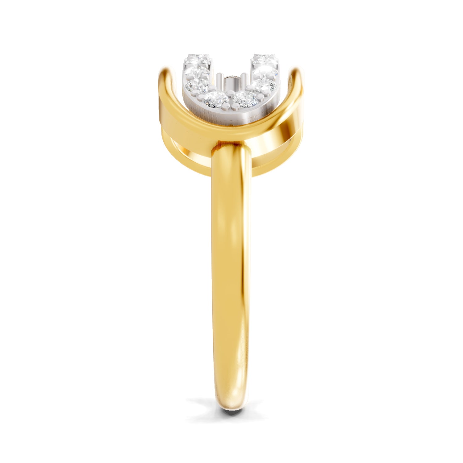 Lab Grown Diamond Ring 0.4 Carat IGI Certified Round Shape 925 Sterling Silver Gold Plated Fashion Ring