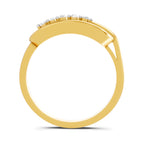 Lab Grown Diamond Ring 0.08 Carat Round Shape 925 Sterling Silver Yellow Gold Plated Ring