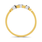 Lab Grown Diamond Ring 0.11 Carat IGI Certified Round Shape 925 Sterling Silver Yellow Gold Plated 3 Stone Ring