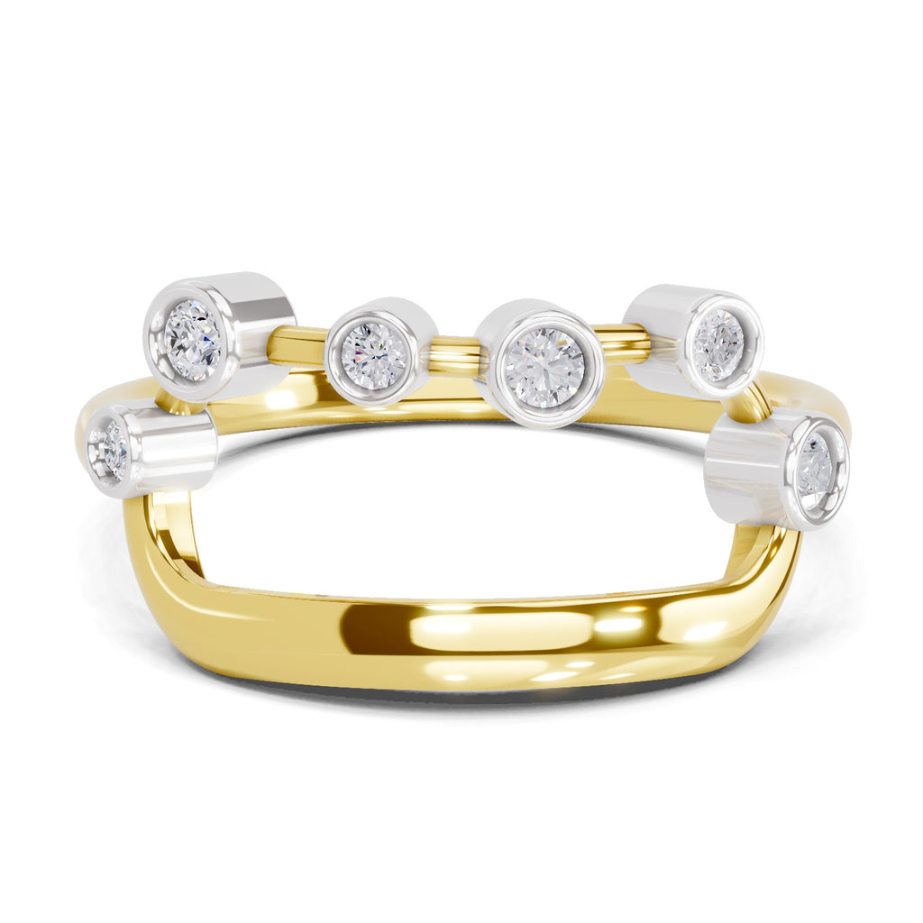 Lab Grown Diamond Ring 0.17 Carat IGI Certified Round Shape 925 Sterling Silver Gold Plated Fashion Ring