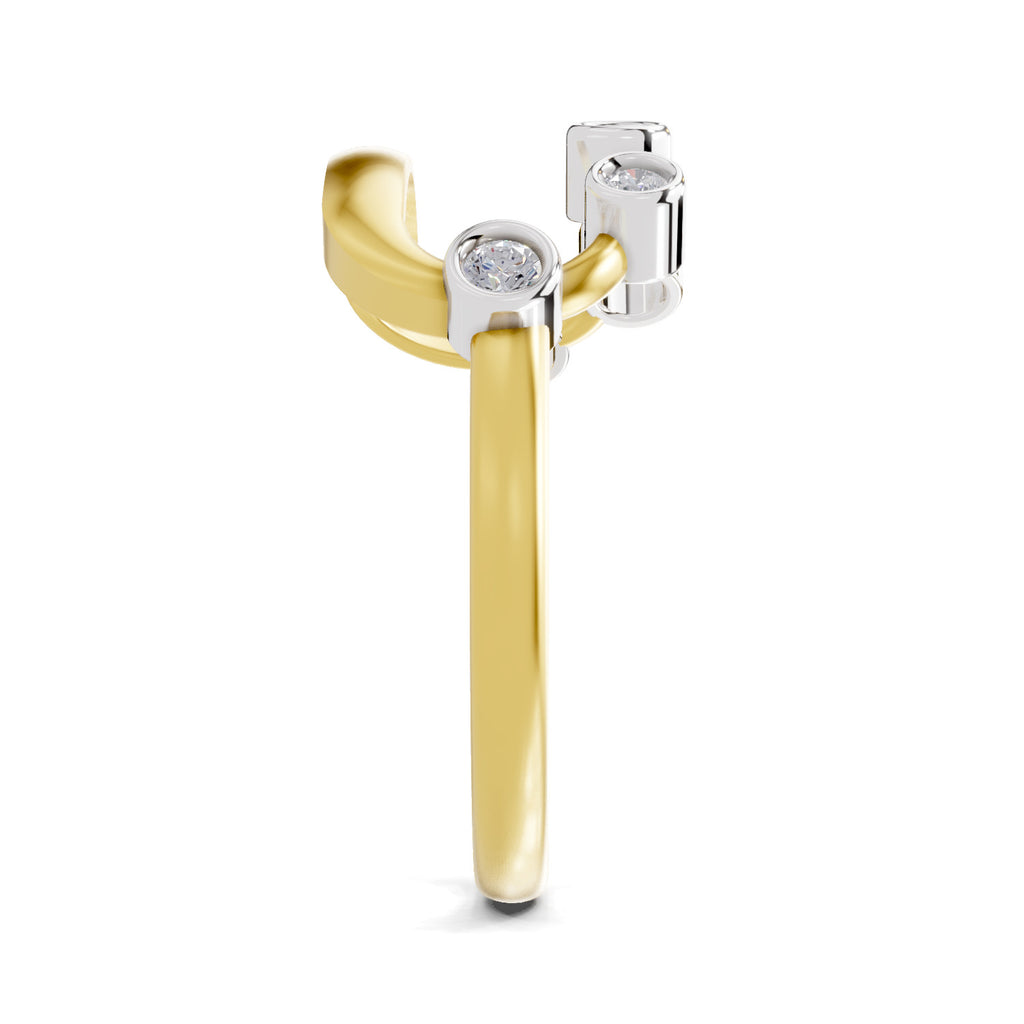 Lab Grown Diamond Ring 0.17 Carat IGI Certified Round Shape 925 Sterling Silver Gold Plated Fashion Ring