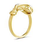 Lab Grown Diamond Ring 0.24 Carat IGI Certified Round Shape 925 Sterling Silver Yellow Gold Plated Infinity Ring
