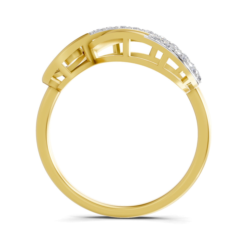 Lab Grown Diamond Ring 0.24 Carat IGI Certified Round Shape 925 Sterling Silver Yellow Gold Plated Infinity Ring
