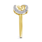 Lab Grown Diamond Ring 0.24 Carat IGI Certified Round Shape 925 Sterling Silver Yellow Gold Plated Infinity Ring