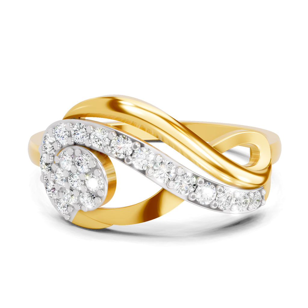 Lab Grown Diamond Ring 0.33 Carat IGI Certified Round Shape 925 Sterling Silver Gold Plated Infinity Ring