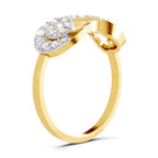Lab Grown Diamond Ring 0.33 Carat IGI Certified Round Shape 925 Sterling Silver Gold Plated Infinity Ring