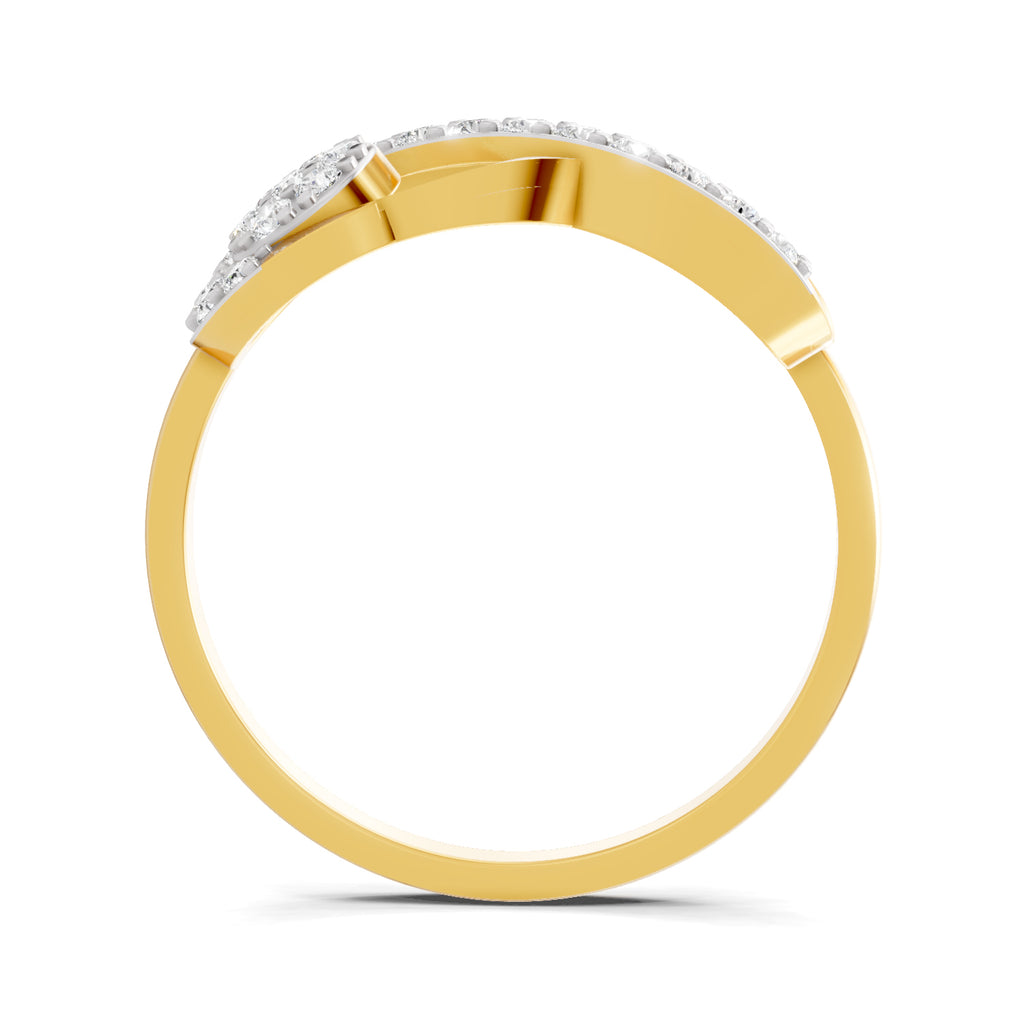 Lab Grown Diamond Ring 0.33 Carat IGI Certified Round Shape 925 Sterling Silver Gold Plated Infinity Ring