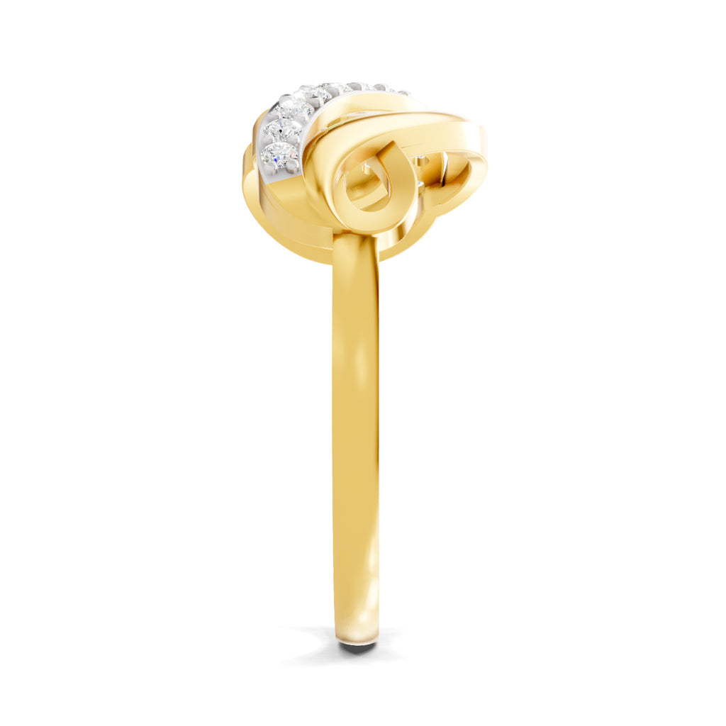 Lab Grown Diamond Ring 0.33 Carat IGI Certified Round Shape 925 Sterling Silver Gold Plated Infinity Ring