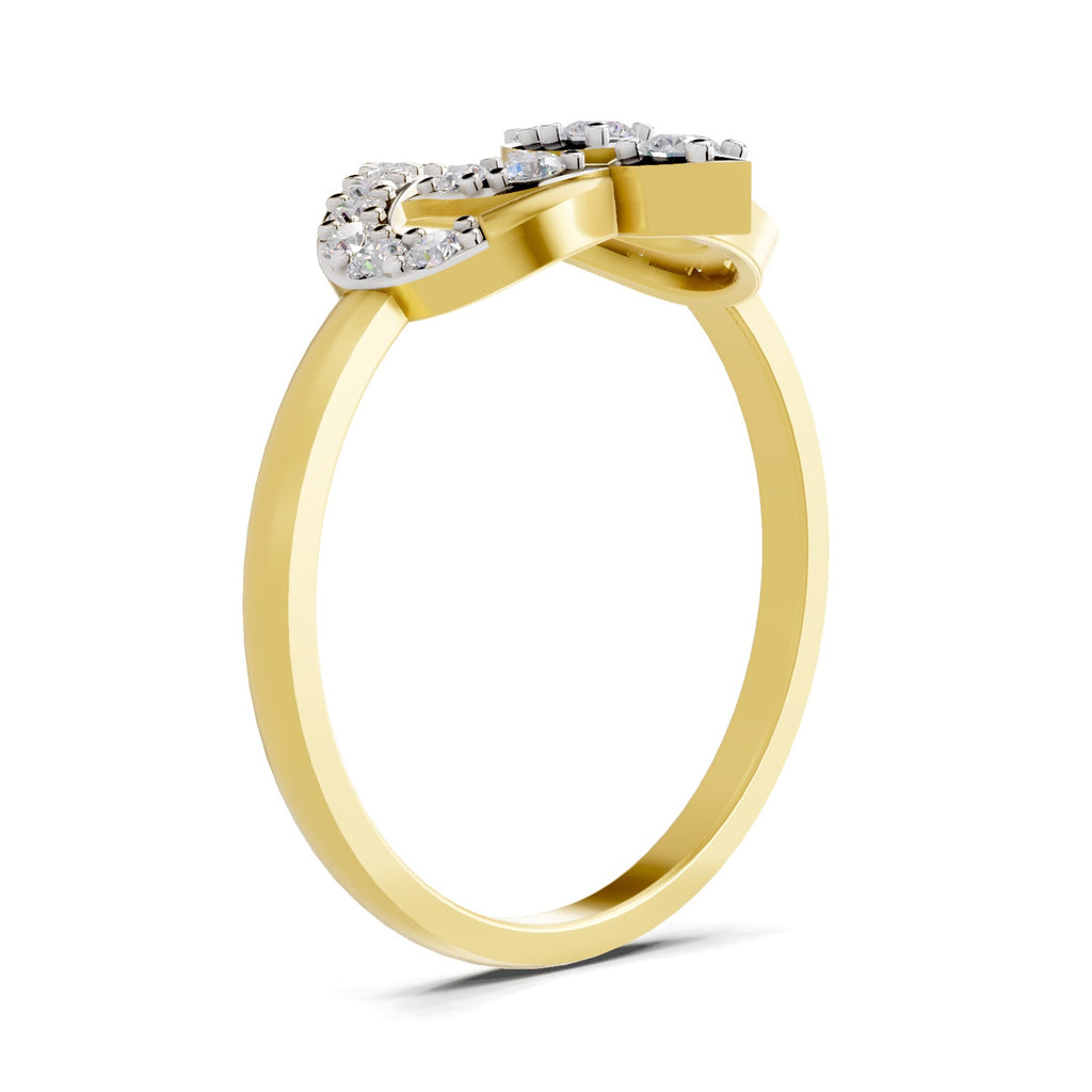 Lab Grown Diamond Ring 0.3 Carat IGI Certified Round Shape F-G VS Quality| 925 Sterling Silver Gold Plated Lotus Diamond Ring