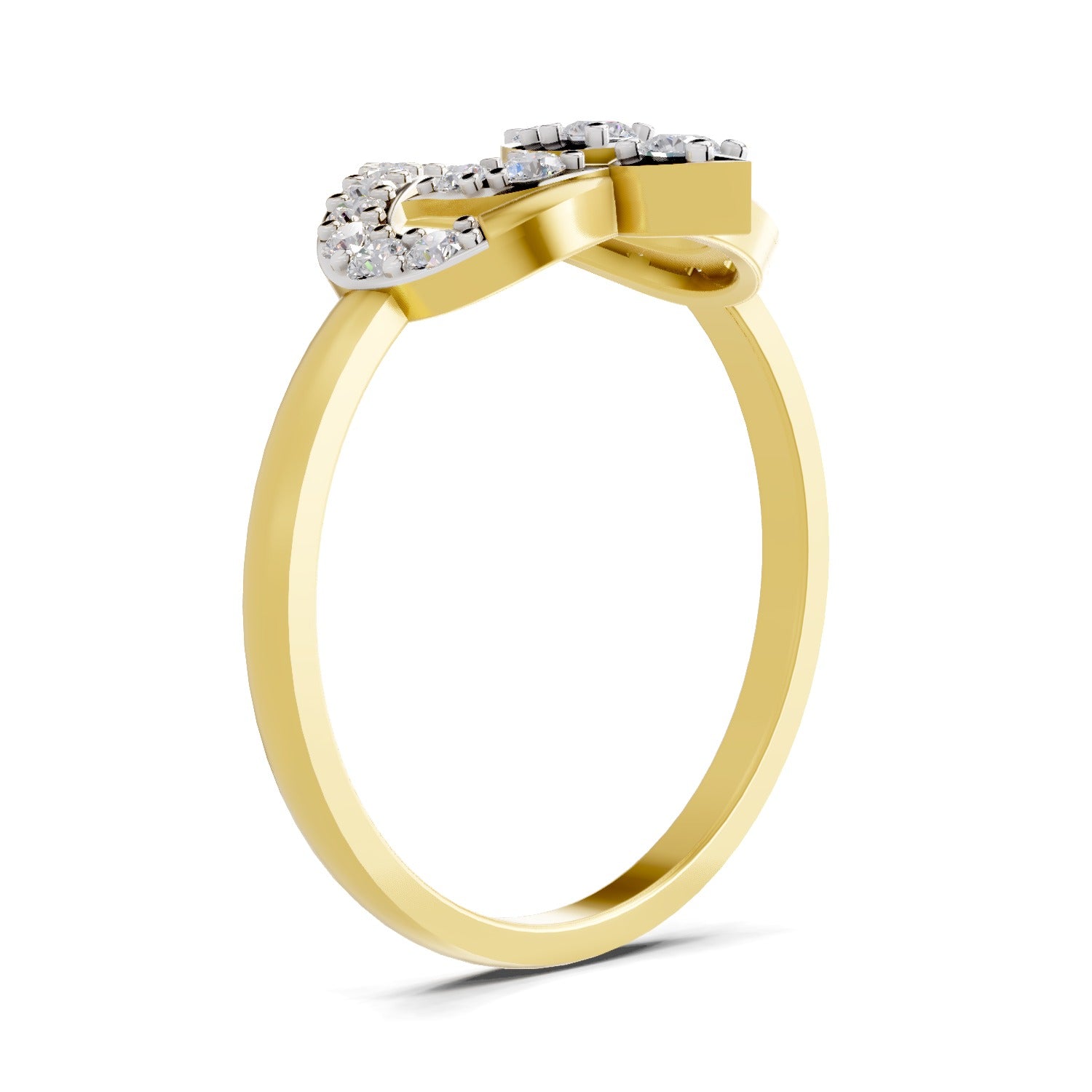 Lab Grown Diamond Ring 0.3 Carat IGI Certified Round Shape F-G VS Quality| 925 Sterling Silver Gold Plated Lotus Diamond Ring