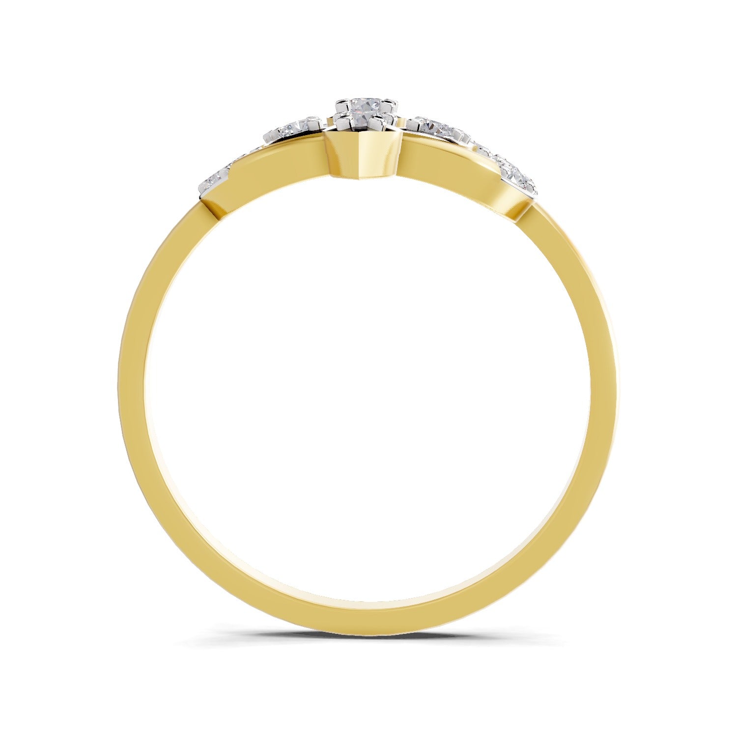Lab Grown Diamond Ring 0.3 Carat IGI Certified Round Shape F-G VS Quality| 925 Sterling Silver Gold Plated Lotus Diamond Ring