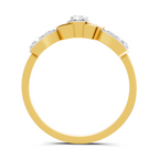 Lab Grown Diamond Ring 0.3 Carat IGI Certified Round Shape F-G VS Quality| 925 Sterling Silver Gold Plated Lotus Ring
