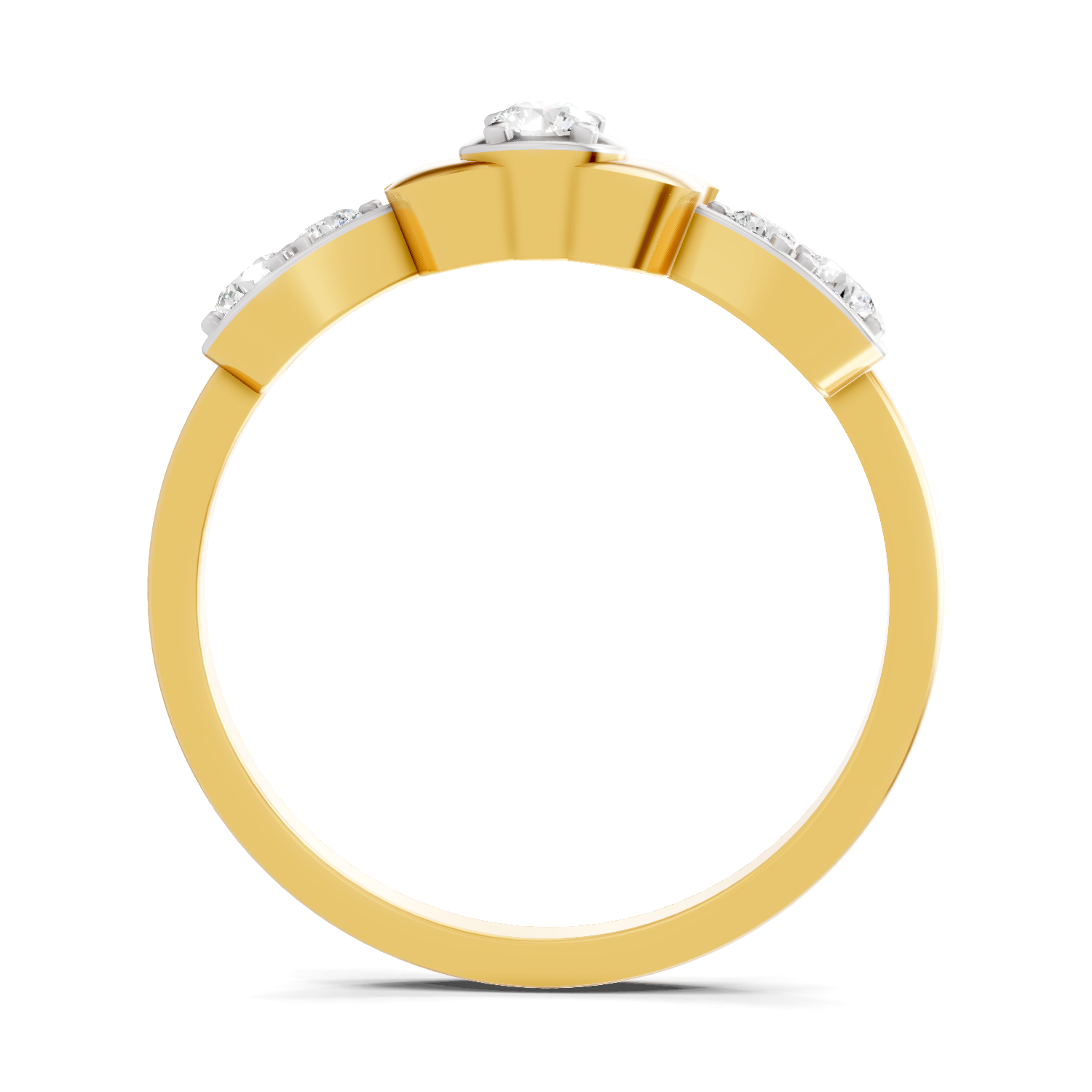 Lab Grown Diamond Ring 0.3 Carat IGI Certified Round Shape F-G VS Quality| 925 Sterling Silver Gold Plated Lotus Ring