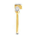 Lab Grown Diamond Ring 0.3 Carat IGI Certified Round Shape F-G VS Quality| 925 Sterling Silver Gold Plated Lotus Ring