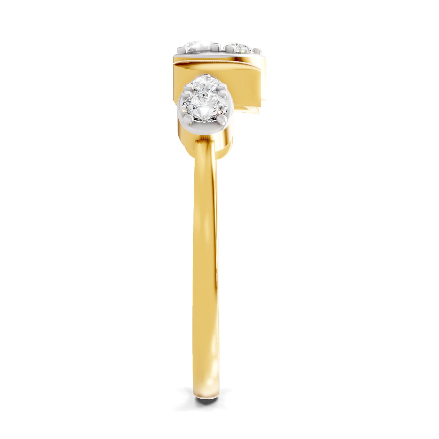 Lab Grown Diamond Ring 0.3 Carat IGI Certified Round Shape F-G VS Quality| 925 Sterling Silver Gold Plated Lotus Ring