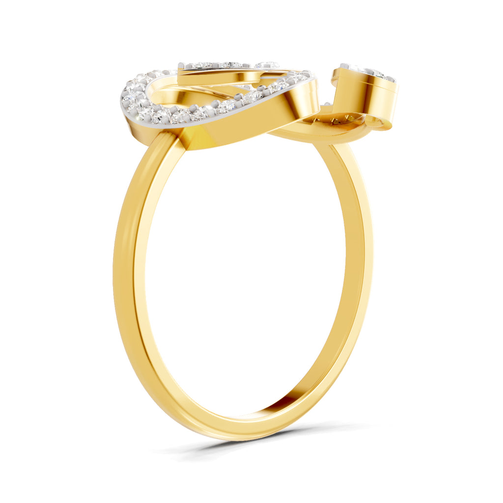 Lab Grown Diamond Ring 0.4 Carat IGI Certified Round Shape 925 Sterling Silver Gold Plated Lotus Ring