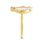 Lab Grown Diamond Ring 0.4 Carat IGI Certified Round Shape 925 Sterling Silver Gold Plated Lotus Ring