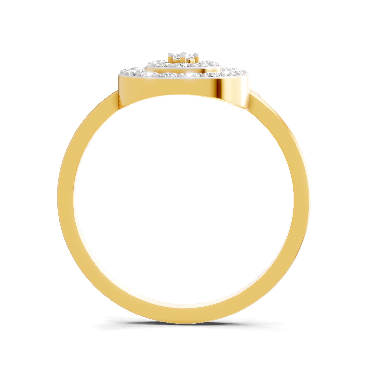 Lab Grown Diamond Ring 0.29 Carat IGI Certified Round Shape 925 Sterling Silver Gold Plated Hamsa Hand Ring