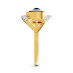 Lab Grown Diamond Ring 0.34 Carat IGI Certified Round Shape 925 Sterling Silver Gold Plated Evil Eye Ring