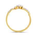 Lab Grown Diamond Ring 0.28 Carat IGI Certified Round Shape 925 Sterling Silver Gold Plated Lotus Ring