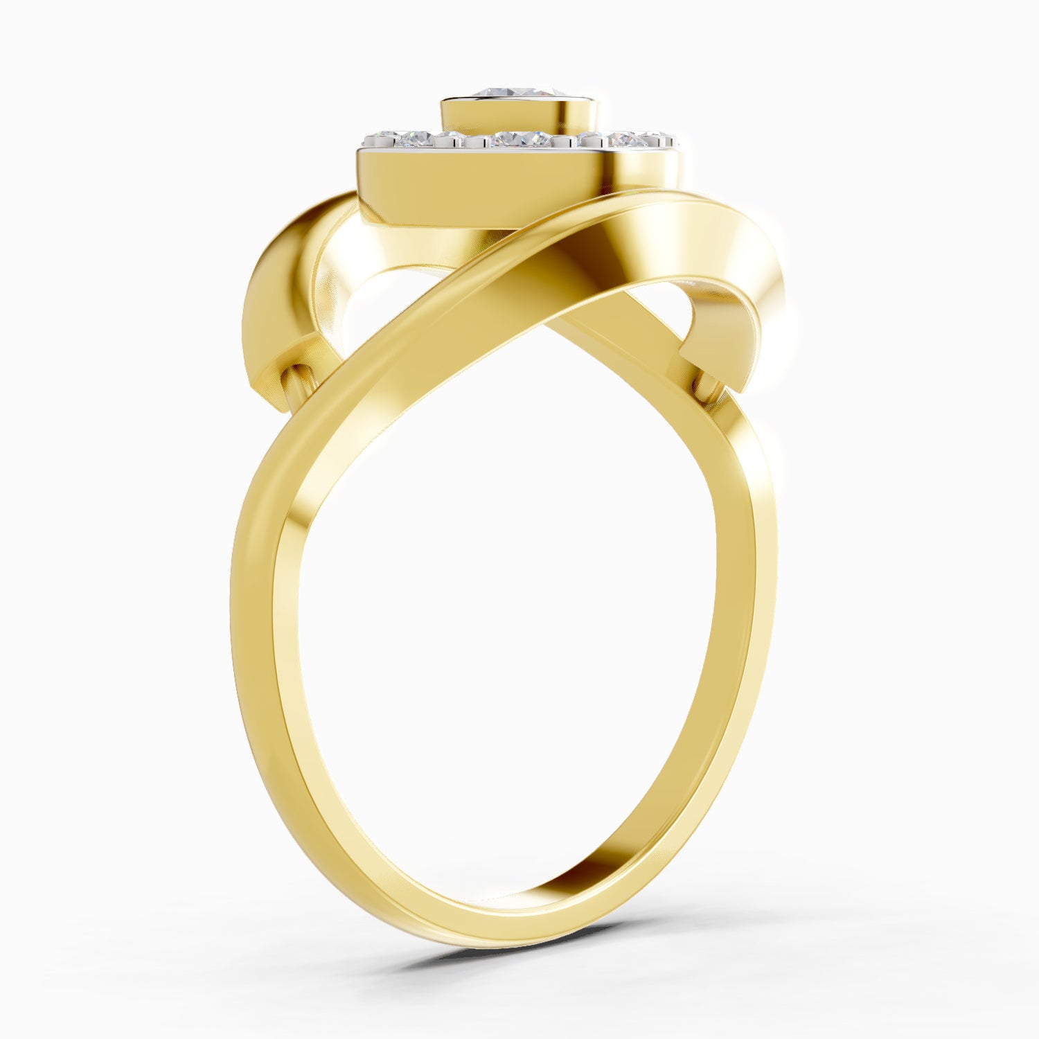 Lab Grown Diamond Ring 0.72 Carat IGI Certified Round Shape 925 Sterling Silver Gold Plated Evil Eye Ring