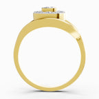 Lab Grown Diamond Ring 0.72 Carat IGI Certified Round Shape 925 Sterling Silver Gold Plated Evil Eye Ring
