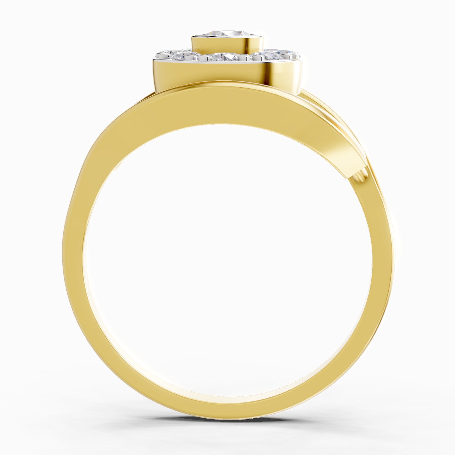 Lab Grown Diamond Ring 0.72 Carat IGI Certified Round Shape 925 Sterling Silver Gold Plated Evil Eye Ring