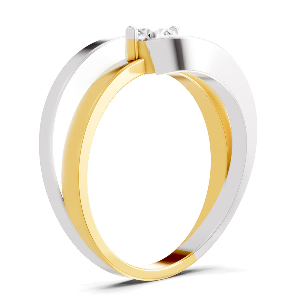 Lab Grown Diamond Ring 0.5 Carat IGI Certified Round Shape 925 Sterling Silver Gold Plated Solitaire Ring