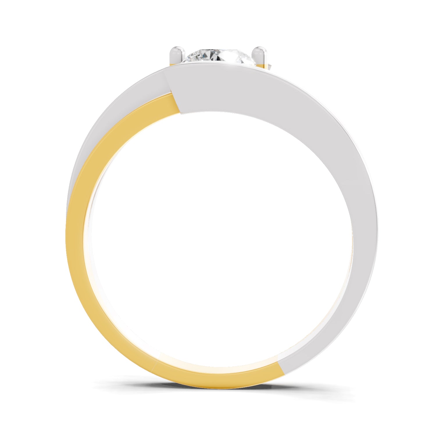 Lab Grown Diamond Ring 0.5 Carat IGI Certified Round Shape 925 Sterling Silver Gold Plated Solitaire Ring