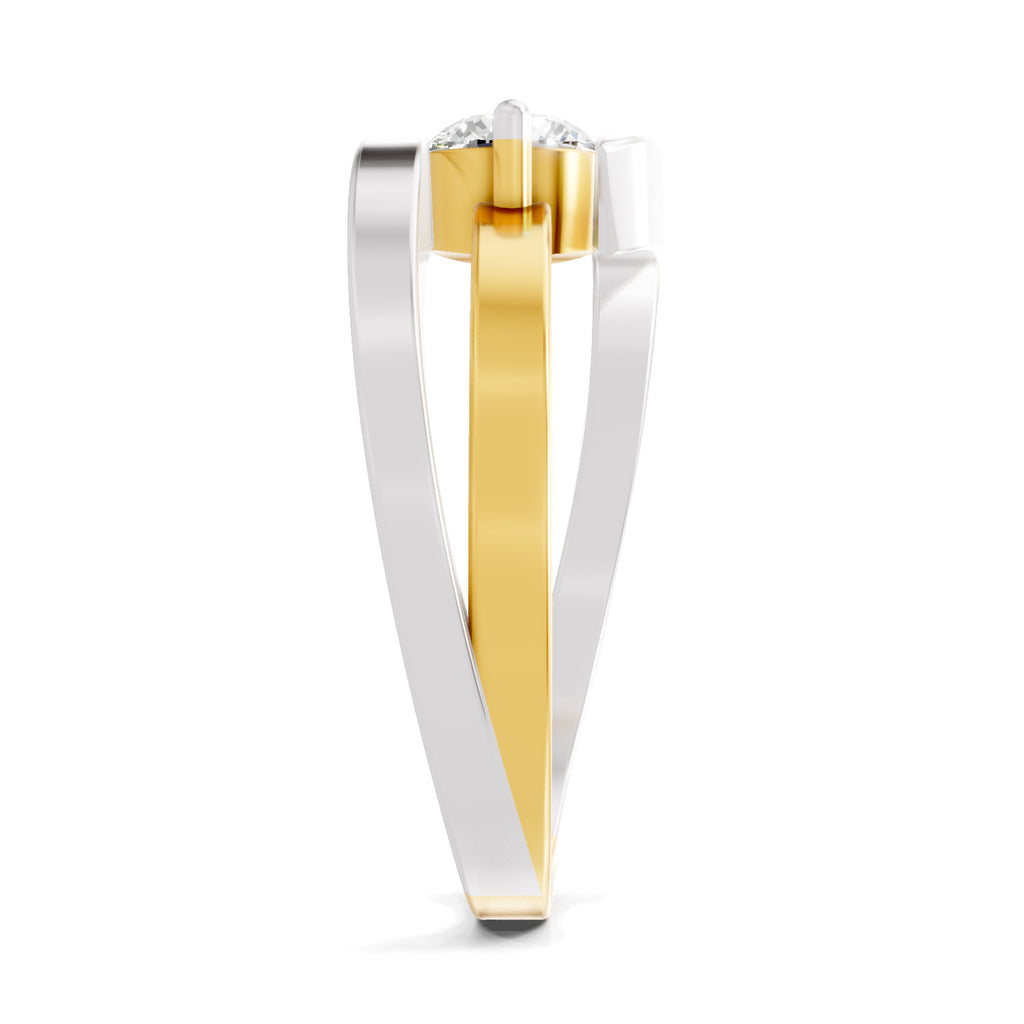 Lab Grown Diamond Ring 0.5 Carat IGI Certified Round Shape 925 Sterling Silver Gold Plated Solitaire Ring